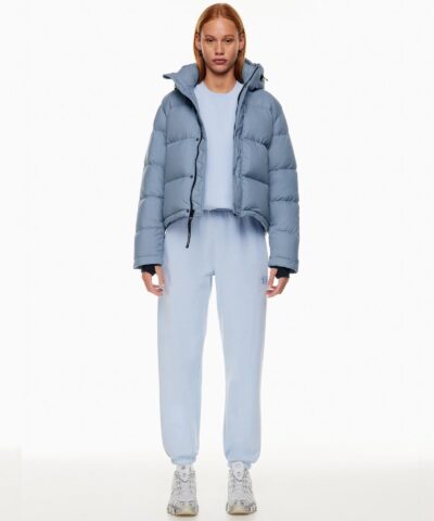 Aritzia The Super Puff%E2%84%A2 Blue Shorty Cropped Goose Down Puffer Jacket 20236287 1
