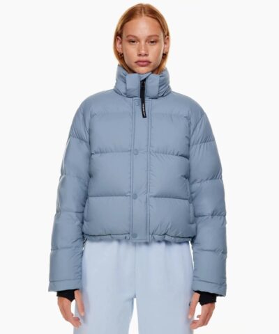 Aritzia The Super Puff™ Blue Shorty Cropped Goose-Down Puffer Jacket-20236287