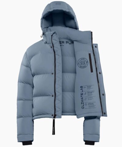 Aritzia The Super Puff%E2%84%A2 Blue Shorty Cropped Goose Down Puffer Jacket 20236287 6