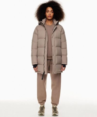 Aritzia The Super Puff%E2%84%A2 Taupe Mid Length Goose Down Puffer Jacket 20236184 1