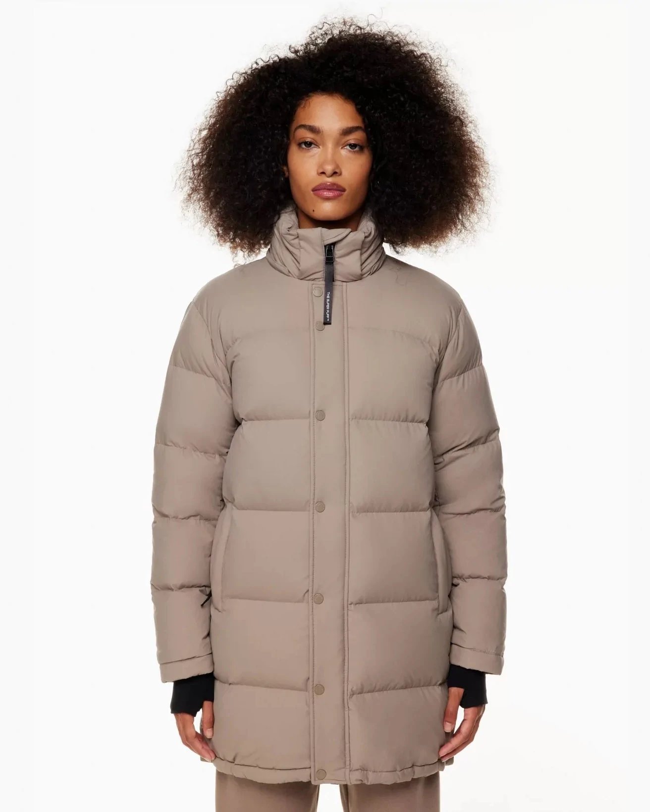Aritzia The Super Puff™ Taupe Mid-Length Goose-Down Puffer Jacket-20236184