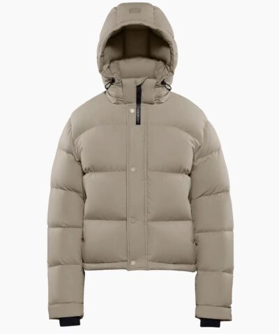 Aritzia The Super Puff™ Taupe Shorty Cropped Goose-Down Puffer Jacket-20236264