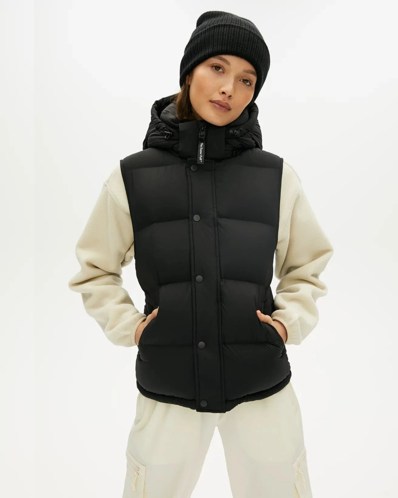 Aritzia Tna The Super Puff™ Black Vest Goose-Down Puffer Vest-20236249