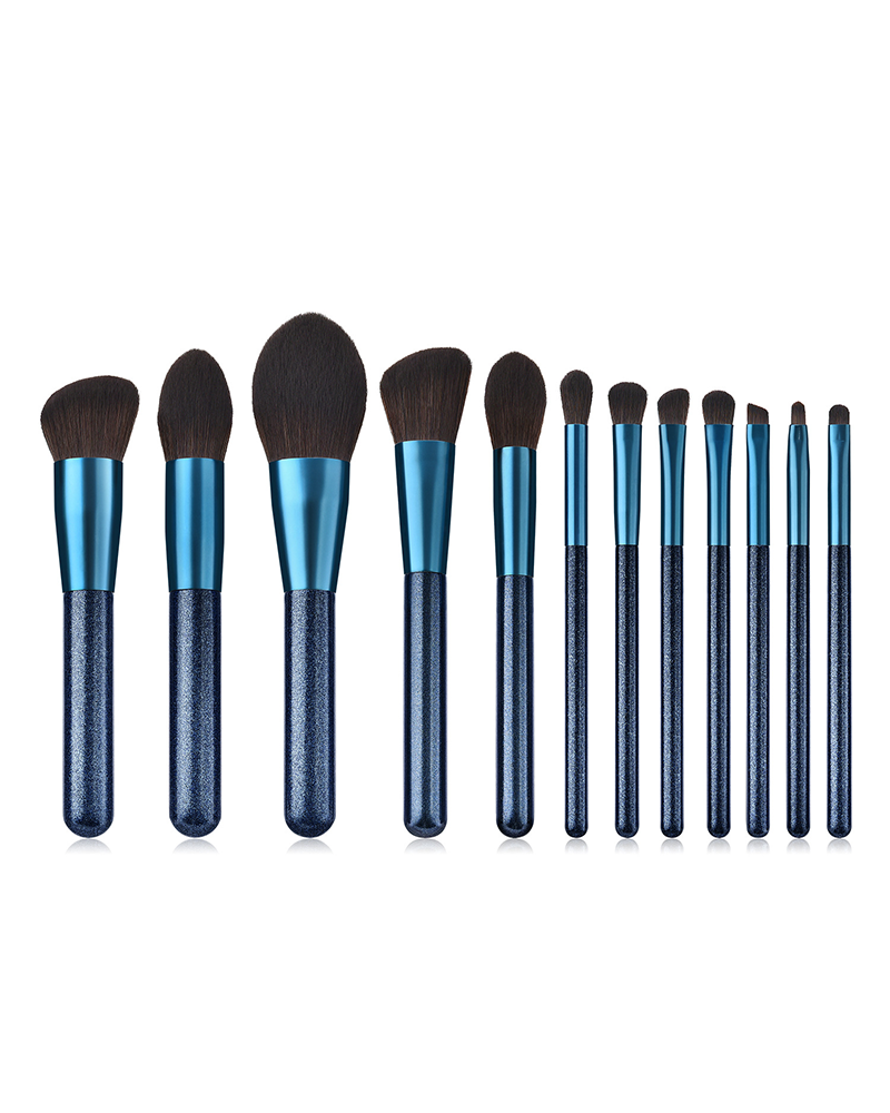 12-Piece Makeup Brush Set - Synthetic Hair, Foundation & Eye Brushes