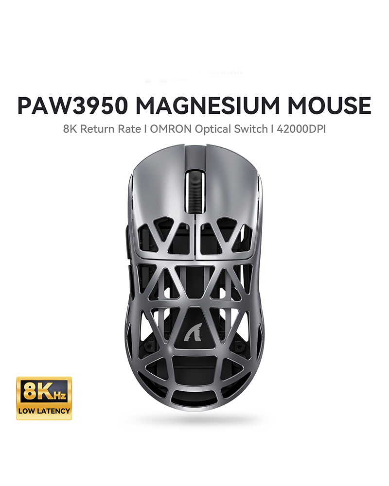 Alternative view of Ultra-Lightweight Attack Shark R2 Wireless Gaming Mouse - Magnesium Alloy, 42K DPI, 8K Polling