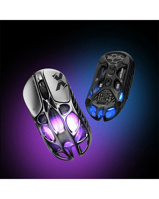 Alternative view of Damulin X Pro 8K Wireless Gaming Mouse Interstellar Silver Galaxy Black Very Hot-selling