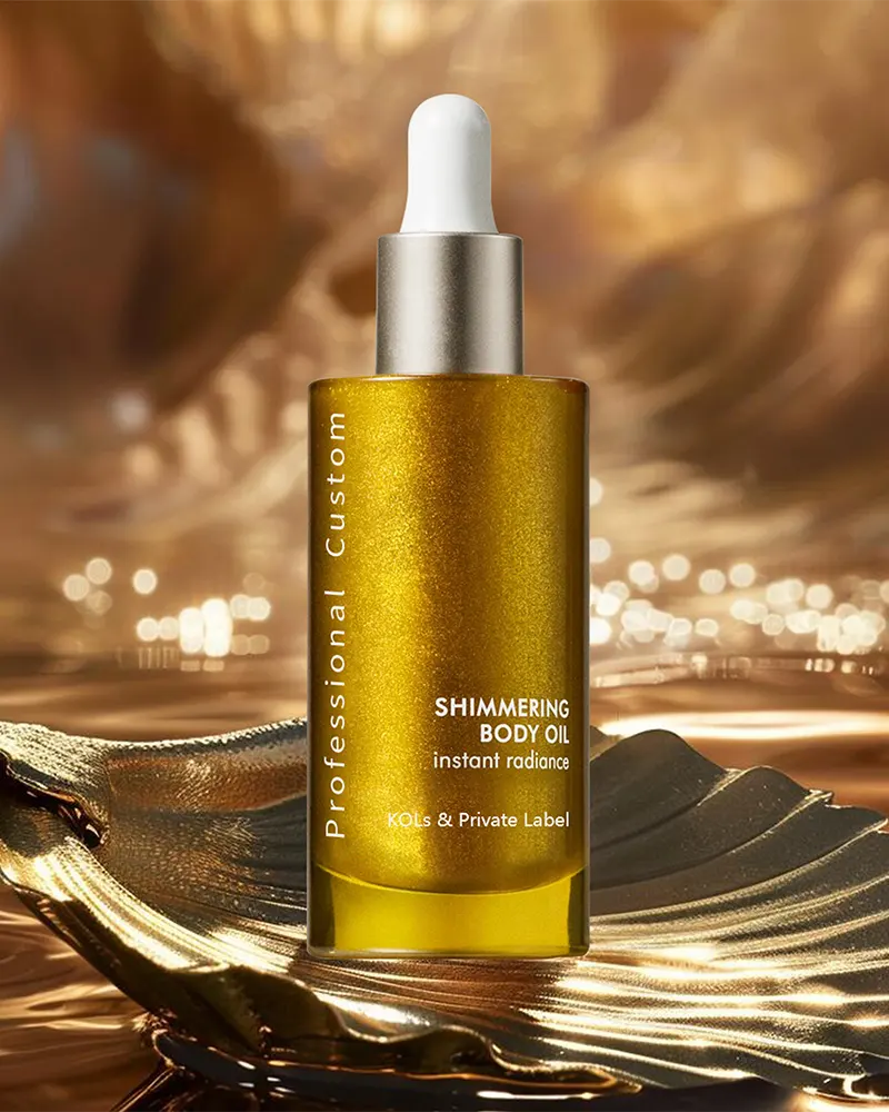 Trending 50ml Shimmer Body Oil – Gold Glitter Glow Highlight with SPF