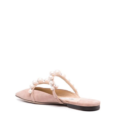 Jimmy Choo AMAYA Flats Ballet Pink Suede Flats With Pearl Embellishment 20252269 1