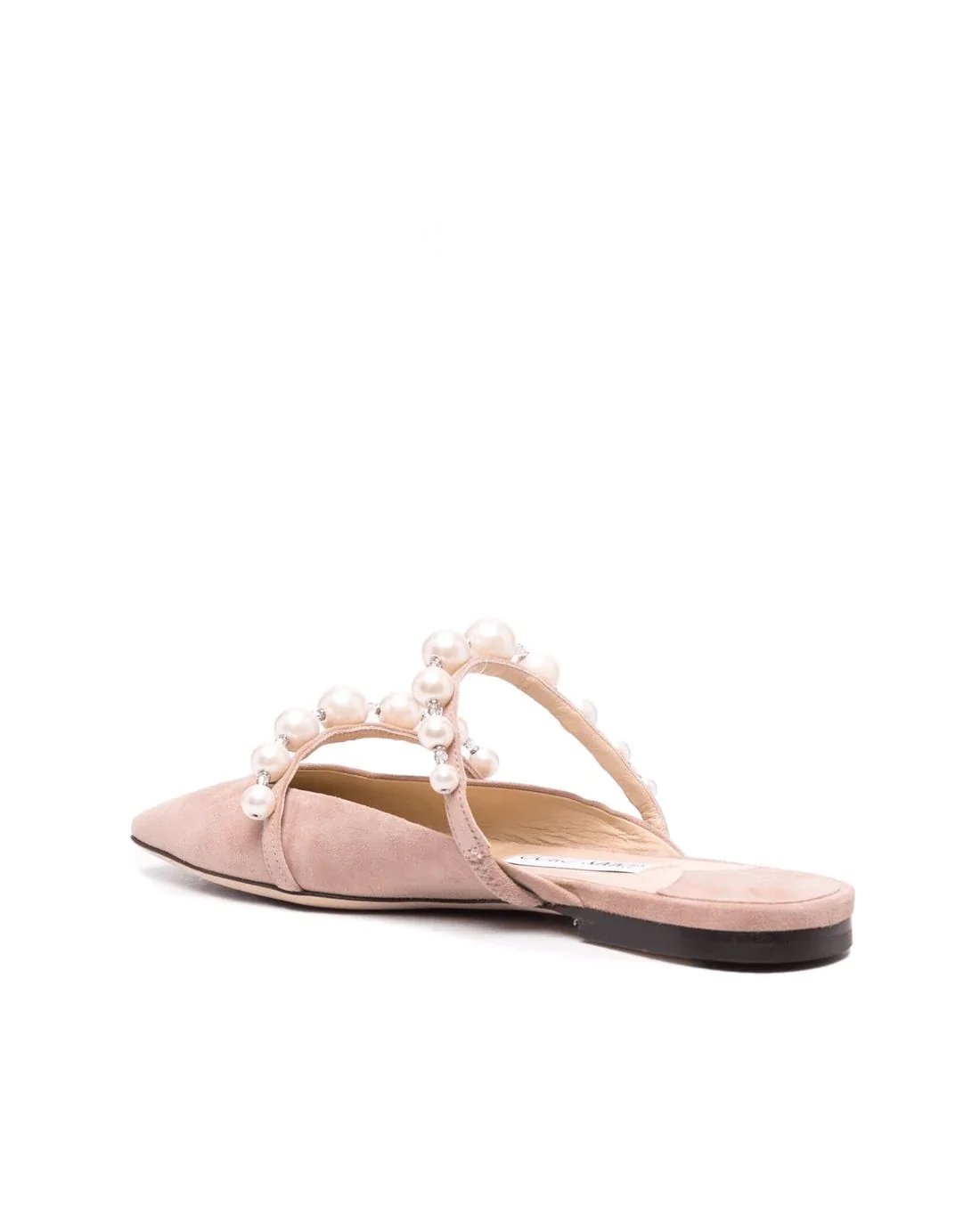 Alternative view of Jimmy Choo AMAYA Flats Ballet Pink Suede Flats With Pearl Embellishment