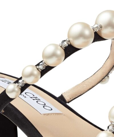 Jimmy Choo Amara 45 Metallic Pearly Stud Slide Sandals 20252291 2