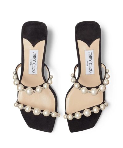 Jimmy Choo Amara 45 Metallic Pearly Stud Slide Sandals 20252291 3