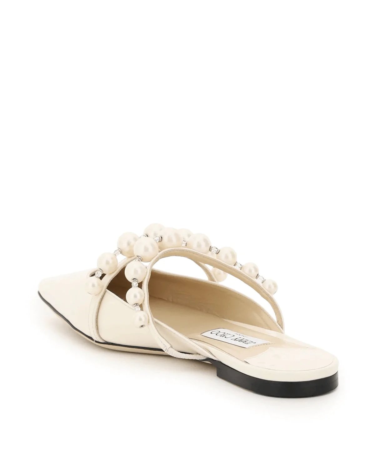 Alternative view of Jimmy Choo Amaya Faux Pearl-Embellished Patent Leather Mules