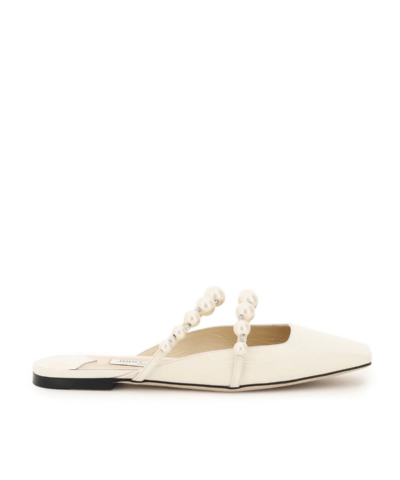 Jimmy Choo Amaya Faux Pearl-Embellished Patent Leather Mules-20252259