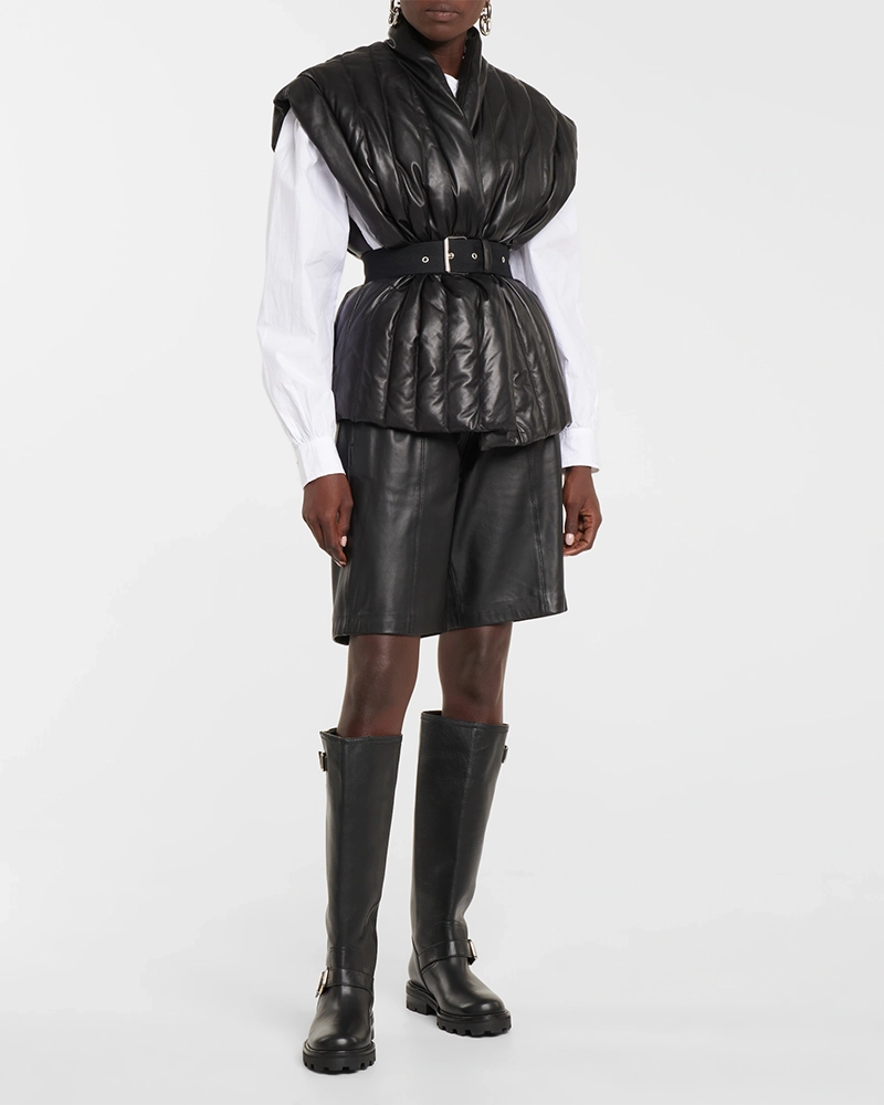 Alternative view of Jimmy Choo Black Biker II 35 Buckled Leather Knee Boots