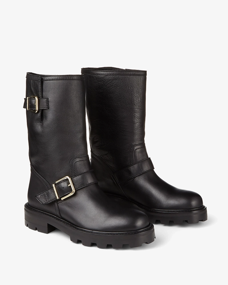 Alternative view of Jimmy Choo Black Smooth Leather Biker II Boots