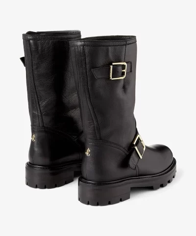 Jimmy Choo Black Smooth Leather Biker II Boots - Image 3