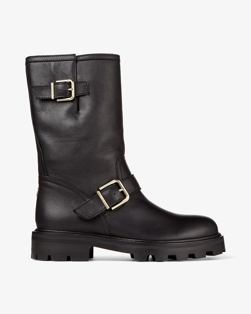 Jimmy Choo Black Smooth Leather Biker II Boots-20319256
