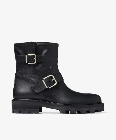 Jimmy Choo Black Smooth Leather Youth II Boots-20319280
