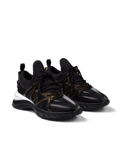 Jimmy Choo Cosmos/F Black Leather Low-Top Trainers - Image 3