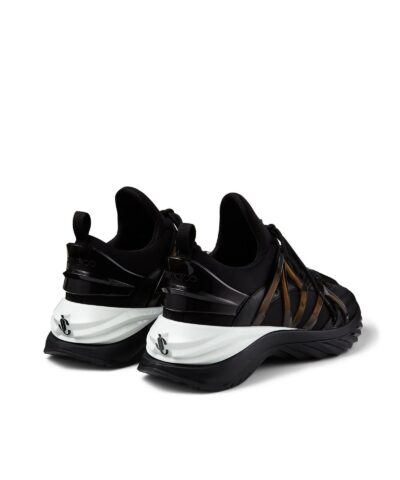 Jimmy Choo Cosmos/F Black Leather Low-Top Trainers - Image 4