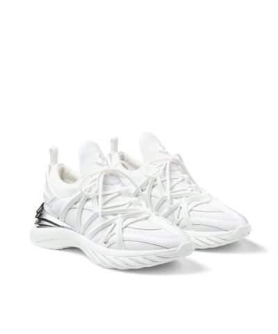 Jimmy Choo CosmosF White and Silver Low Top Trainers 20243553 2
