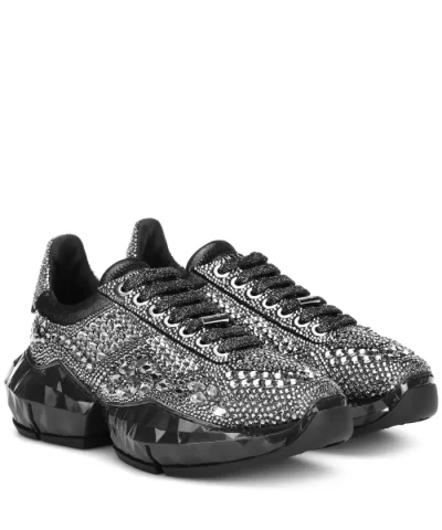 Alternative view of Jimmy Choo Diamond Crystal-Embellished Sneakers.