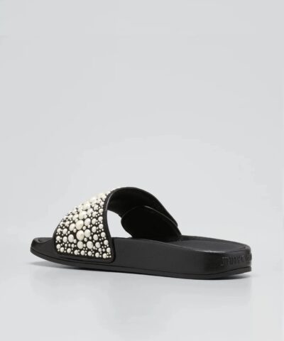 Jimmy Choo Fitz Pearly Stud Pool Sandals Black 20251176 1