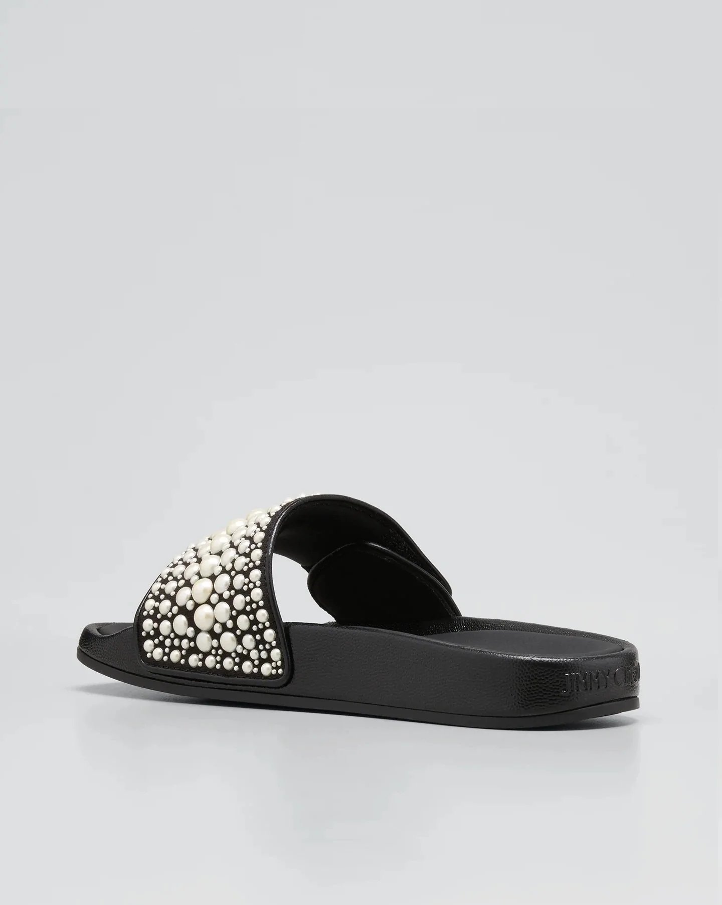 Alternative view of Jimmy Choo Fitz Pearly Stud Pool Sandals, Black