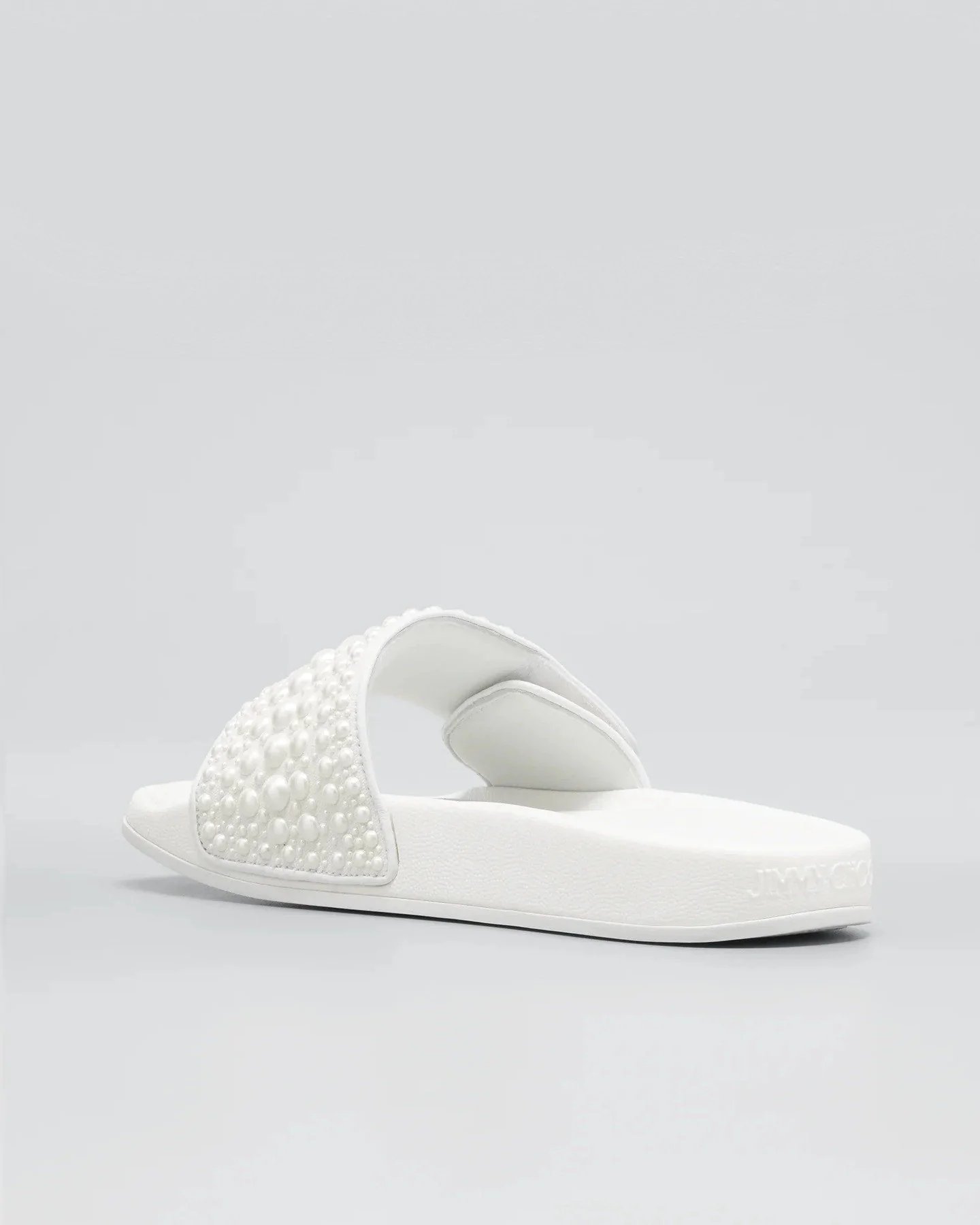 Alternative view of Jimmy Choo Fitz Pearly Stud Pool Sandals, White