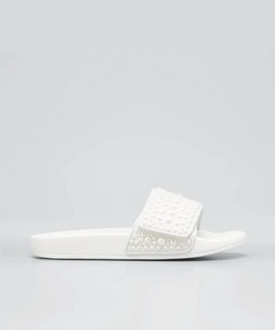Jimmy Choo Fitz Pearly Stud Pool Sandals, White-20251166