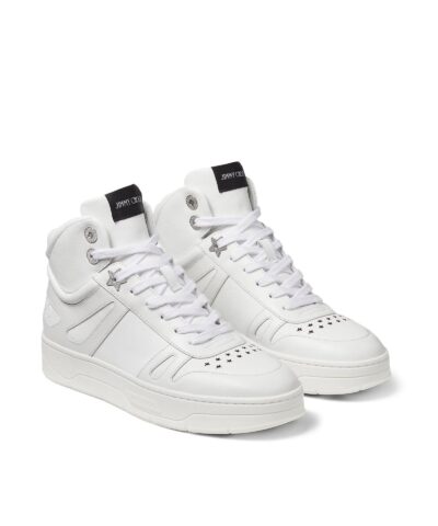 Alternative view of Jimmy Choo Hawaii White Calf Leather High-Top Trainers