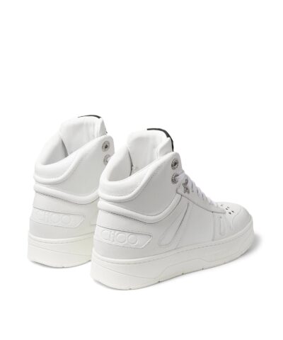 Jimmy Choo Hawaii White Calf Leather High-Top Trainers - Image 3