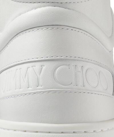 Jimmy Choo Hawaii White Calf Leather High-Top Trainers - Image 4