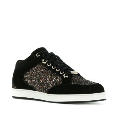 Jimmy Choo Miami Suede And Glitter Sneakers 20268827 1