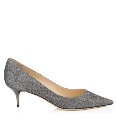 Jimmy Choo ROMY 40 Anthracite Lame Glitter Pointy Toe Pumps 20272220 1