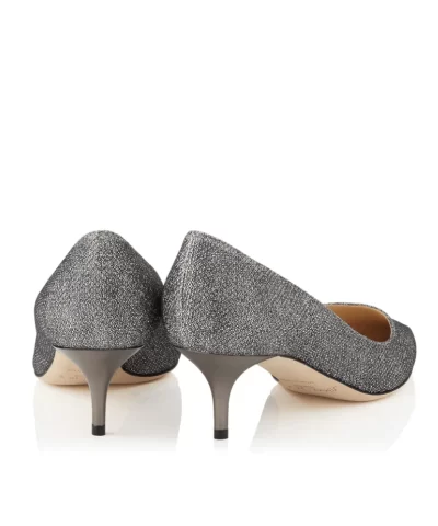Jimmy Choo ROMY 40 Anthracite Lame Glitter Pointy Toe Pumps 20272220 2