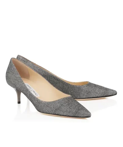 Jimmy Choo ROMY 40 Anthracite Lamé Glitter Pointy Toe Pumps-20272227