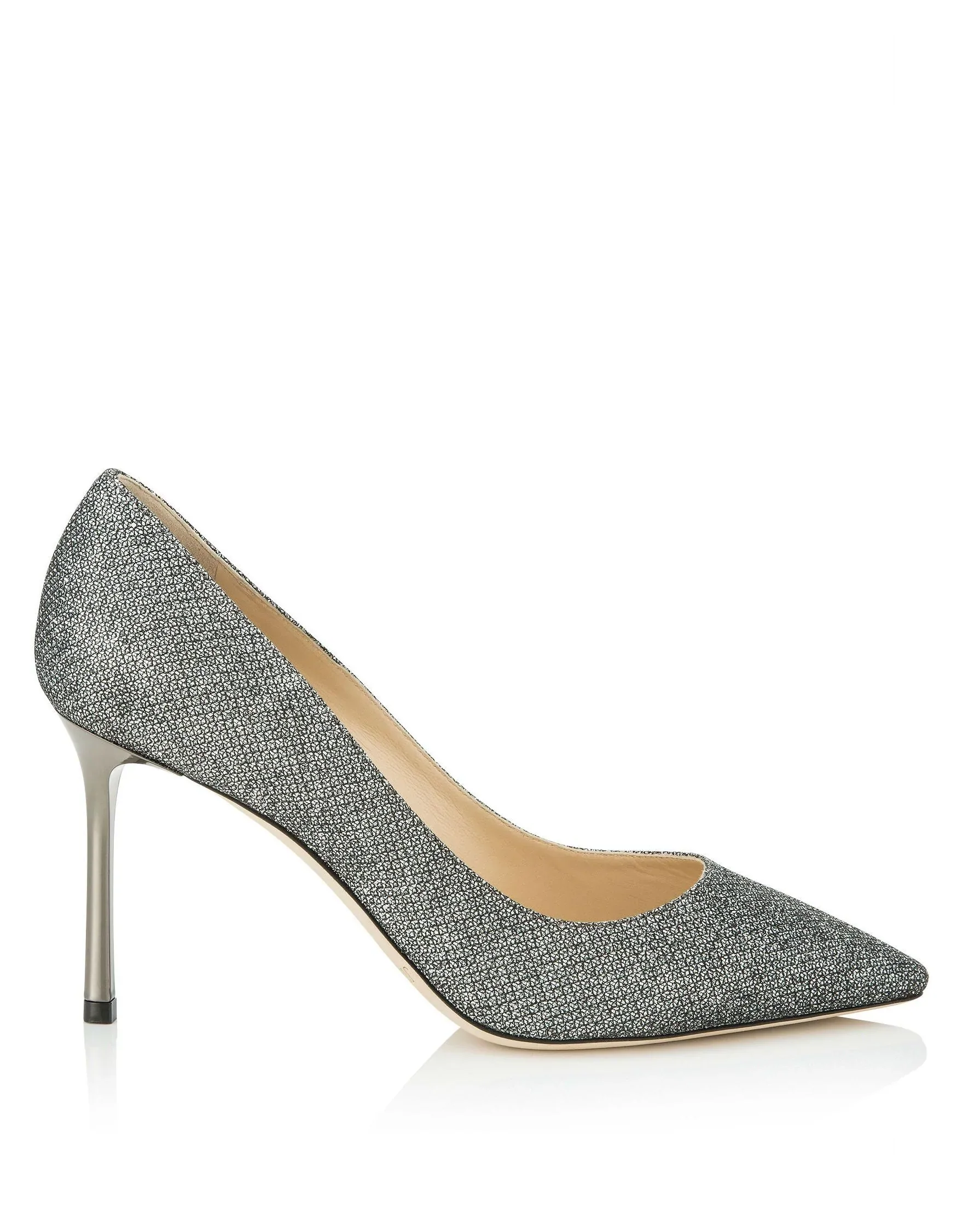 Alternative view of Jimmy Choo ROMY 85 Anthracite Lamé Glitter Pointy Toe Pumps