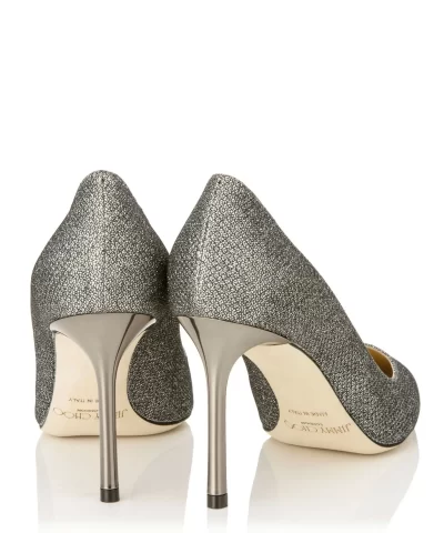 Jimmy Choo ROMY 85 Anthracite Lame Glitter Pointy Toe Pumps 20272234 2