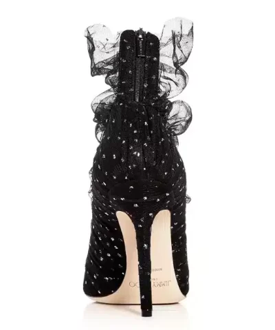 Jimmy Choo Women's Lavish 100 Glitter Tulle Pointed-Toe Pumps - Image 4