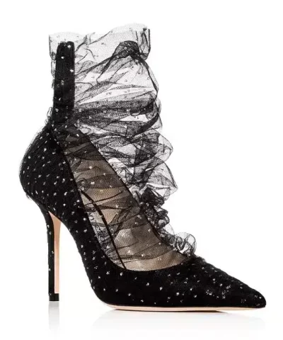 Jimmy Choo Women's Lavish 100 Glitter Tulle Pointed-Toe Pumps-20272206