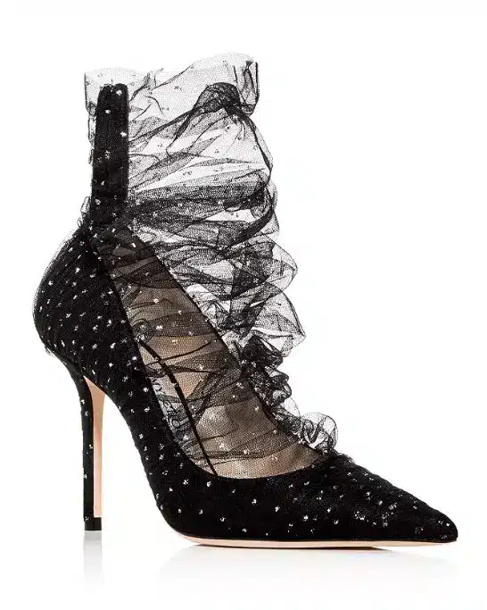Jimmy Choo Women's Lavish 100 Glitter Tulle Pointed-Toe Pumps-20272206