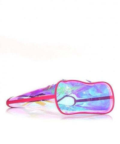 MCM Iridescent PVC Shopper Tote Neon Pink Hologram - Image 3