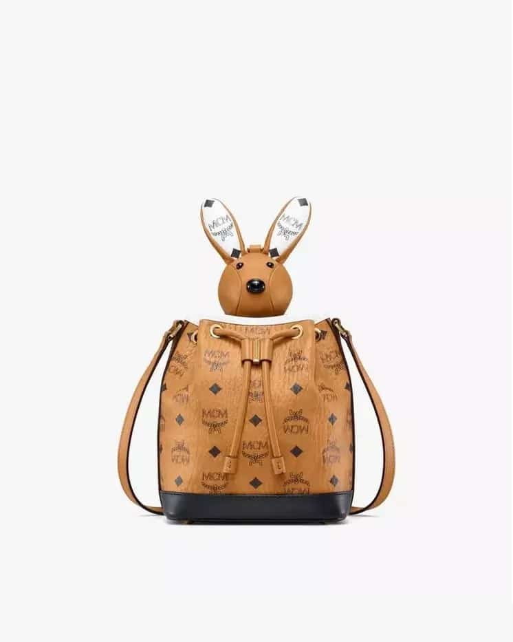 MCM Park Rabbit Drawstring Bag in Visetos Leather Mix-20290605