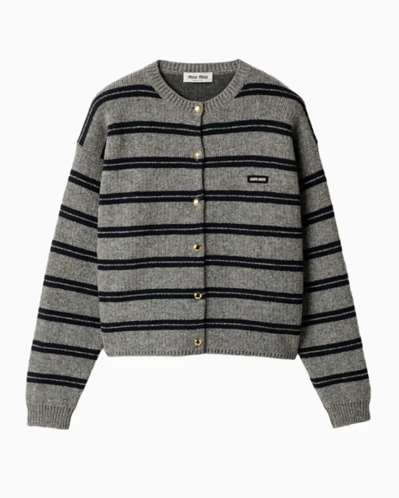Miu Miu Striped-Pattern Cardigan
