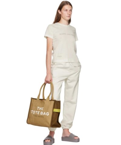 Marc Jacobs Khaki 'The Colorblock Large Tote Bag' Tote - Image 4