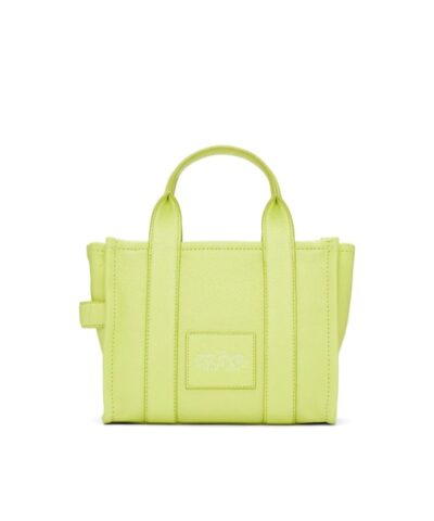 Marc Jacobs Lime Green The Leather Mini Tote Bag - Image 4