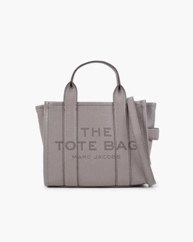 Marc Jacobs The Leather Mini Tote Bag In Cement-20239285