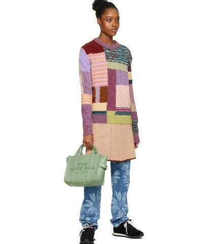 Marc Jacobs The Leather Mini Tote Bag In Traveler Green 20238038 4