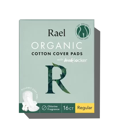 ORGANIC COTTON COVER PADS RAEL RG16 V10 01 DTC REGULAR 16 COUNT BOX FRONT bd4dd254 93e0 457e 8c05 835e5ea834b1 1